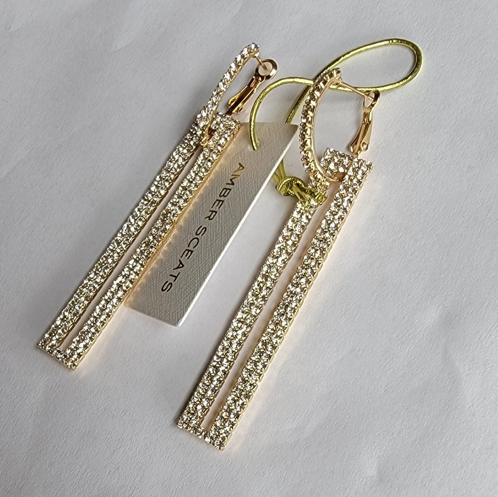 Amber Sceats Crystal Bar Earrings - Picture 3 of 6